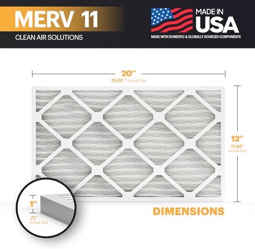 BNX TruFilter 12x20x1 Air Filter MERV 11 (6-Pack) - MADE IN USA - Allergen Defense Electrostatic Pleated Air Conditioner HVAC AC Furnace Filters for Allergies, Dust, Pet, Smoke, Allergy MPR 1200 FPR 7 - Image 2