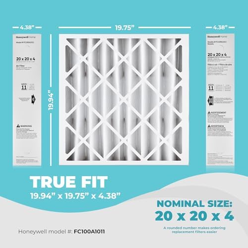 20x20x4 Air Filter Replacement MERV 11, FC100A1011 Pleated HVAC AC Furnace Filters with Wholesalehome Cleaning Cloth, 3-Pack (Actual Size: 19.94 x 19.75 x 4.38 Inches) - Image 2
