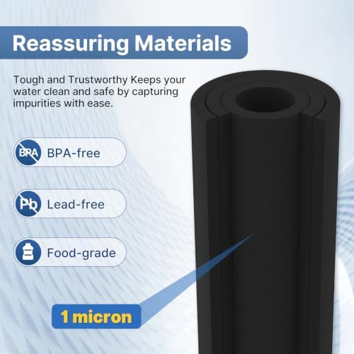 EXCELPURE 1 Micron 10" x 2.5" Whole House CTO Carbon Water Filter, 3PACK - Image 4