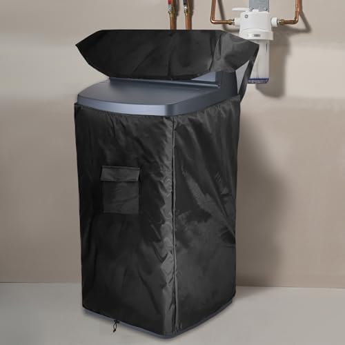 Bitubi Water Softener Insulated Cover for WHES30E/WHES40E Grain Water Softener System with Zipper Opening and Plush Lining, Indoor/Outdoor All Weather Protection 19.5"W x 20.5" D x 47" H, Black - Image 6