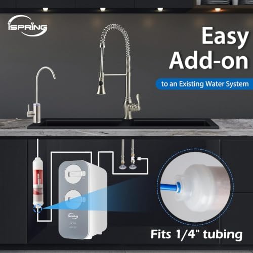 iSpring FA15-N Alkaline Inline Water Filter Cartridge, 10” x 2” with 1/4” Quick Connect, NSF Certified, Add-on for RO Systems, Balances pH & Restores Minerals, 3-Layer Replacement Filter - Image 6