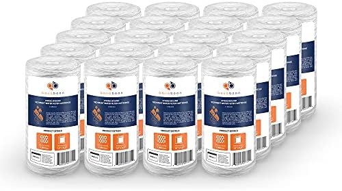 Aquaboon 1 Micron 10 x 4.5 String Wound Water Filter Cartridge 20-Pack by Aquaboon