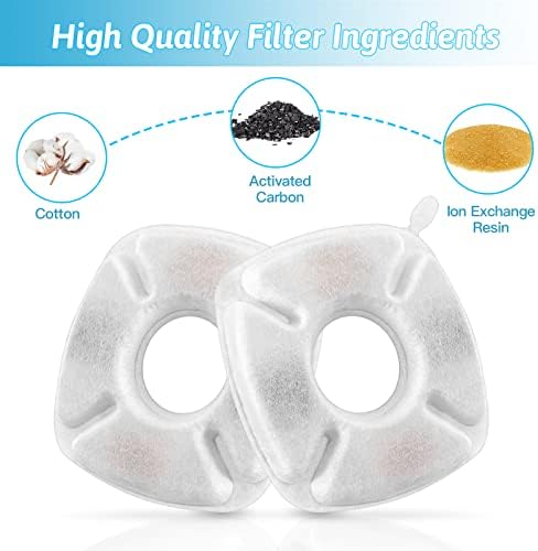 Porens 28 Pcs Cat Water Fountain Replacement Filters-14 Pack Water Fountain Filters 14 Pack Pre-Filter Sponges, Pet fountain replacement filters Fit for 95oz/2.8L Cat Pet Fountain, white + black - Image 5