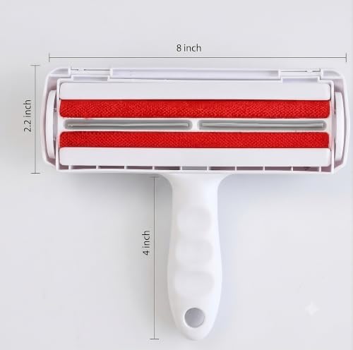 EcoPet's Pet Hair Remover ?€? Reusable Lint Roller for Cat & Dog Fur on Furniture, Clothes, Couch, Carpet, Car, Rugs & Bedding ?€? Portable Hair Removal Tool, Eco-Friendly, Upgraded Handle (White & Red) - Image 3