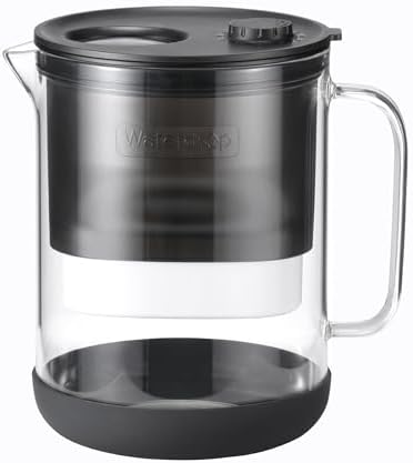 Waterdrop PT-72BL Glass Water Filter Pitcher, 7-Cup, Eco-Friendly, Black by Waterdrop