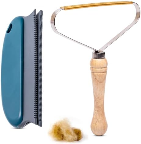 2-Pack Pet Hair Removal Tool, Lint Remover, Carpet Scraper & Shaver for Clothes and Carpets, Dog & Cat Hair Remover with Carpet Rake for Cars, Rugs, Sofas, and Furniture by Diafline