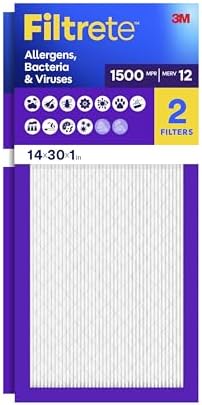 Filtrete 14x30x1 Air Filter, MERV 12, MPR 1500, 2 HVAC Filters by Filtrete