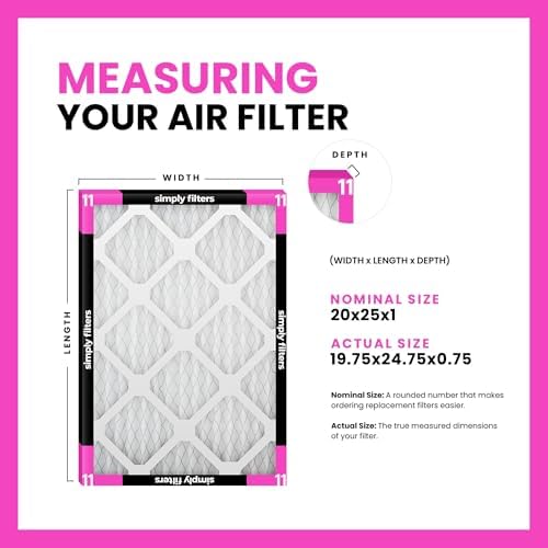 Simply 20x25x1 Air Filter, Merv 11, 6 Pack, For Home AC Furnace & HVAC (Actual Size: 19.75"x24.75"x0.75") DUST, Pet, & Allergy Control - Image 2