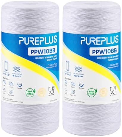 PUREPLUS 25 Micron 10 x 4.5 Whole House Water Filter for Well Water 2 Pack by PUREPLUS