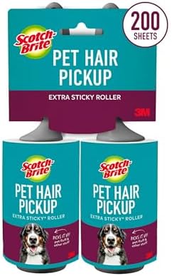 Scotch-Brite Pet Hair Extra Sticky Lint Roller,200 Sheets Total, 2 Pack | Designed for Removing Fur + Fluff on Couches, Clothes, Dog and Cat Beds, & More by Unknown