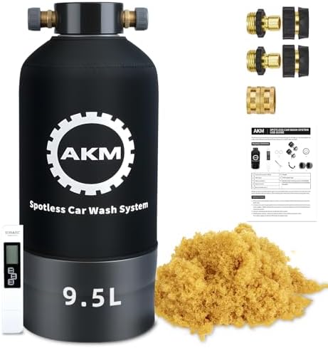 AKM Spotless Water System for car wash,Pre-Filled with DI Resin,DI Water System,Garden Hose Quick Connector,Deionized Water System for RV,Vehicles,Motorcycles,Bikes,Boats,Planes,No Spots by AKM-AccompanyYouAllTheWay