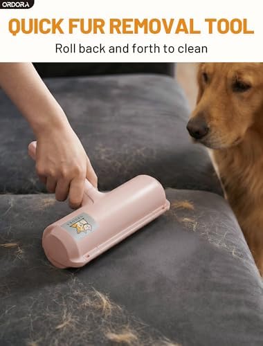 ORDORA Pet Hair Remover Roller, Reusable Lint Roller for Dog and Cat Hair | Portable Pet Hair Roller with Large Fur Bin for Couches, Bedding, Car, Rugs & Furniture, No Refills or Batteries, Pet Homes - Image 2