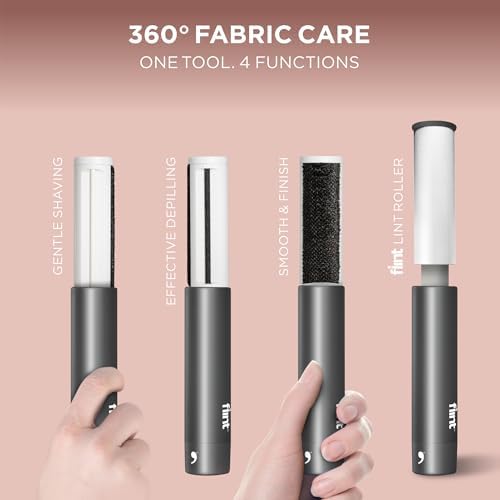 Flint All-in-One Fabric Shaver, Compact, Retractable & Travel-Friendly Fuzz Remover with 2 Fabric-Safe Care Surfaces, Lint Brush & Lint Roller, Ultimate Depiller for Clothes, Eco-Friendly - Image 6