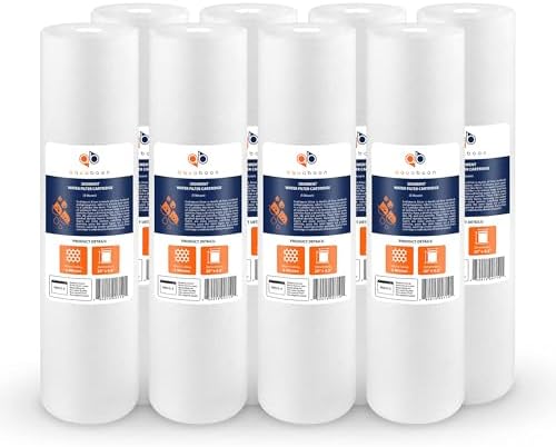 Aquaboon 5 Micron 20 x 4.5 Sediment Water Filter Replacement - 8 Pack by Aquaboon