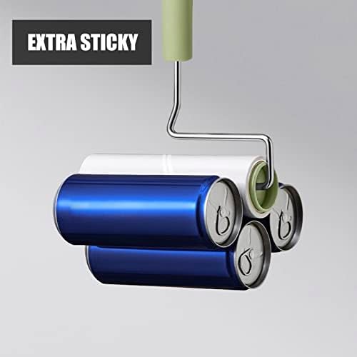 Extra Sticky Large Surface Lint Roller, 6.3''Wide Roller for Pet Hair | Long Handle Lint Remover for Couch, Furniture, Clothes, Dog & Cat Hair Remover (4 Refills / 360 Sheets) - Image 4