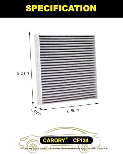CARORY Cabin Air Filter w/Activated Carbon for Honda Accord 2003?€?2022, Civic 2006?€?2015, CR-V 2007?€?2016, Odyssey 2005?€?2017, Pilot 2009?€?2022, Ridgeline 2006?€?2025, Acura MDX 2007?€?2020, and More, CF134 - Image 2
