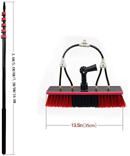 Solar Panel Cleaning Brush & Water Fed Pole Kit - 5.4m High Window & Vehicle Cleaning Tool for Solar Panels, Cars, Trucks, & Vans - Efficient & Easy to Use