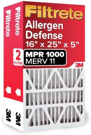 Filtrete 16x25x5 Air Filter, Fits Lennox, MERV 11, MPR 1000, 2 HVAC Filters by Filtrete