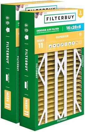 Filterbuy 16x28x6 Air Filter MERV 11 Pet & Allergy Defense (2-Pack) by Filterbuy