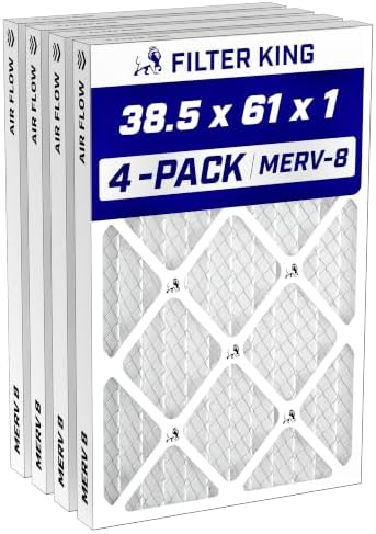 Filter King 38.5x61x1 Air Filter MERV 8, AC Furnace Filters (4-Pack) by FilterKing