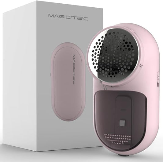 Rechargeable Fabric Shaver, Magictec Lint Remover Sweater Defuzzer Lints Fuzzs Pills Pilling Trimmer for Clothes and Furniture -Battery Operated Pink by Magictec