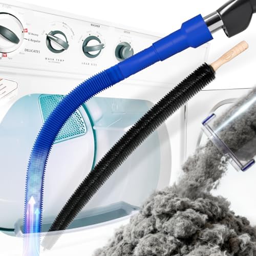 Holikme Dryer Vent Cleaner Kit 2Pack - Lint Vacuum Attachment & Brush | Deep Blue Dryer Vent Vacuum Hose Attachment & Brush Reach Deep Traps - Remove Hidden Lint, Speed Drying & Reduce Fire Risk by Holikme