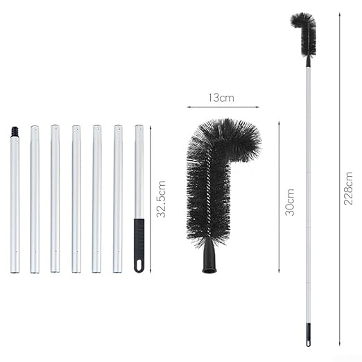 Efficient Roof Dust Removal Brush - Adjustable Gutter Cleaning Tool with Durable PET Bristles (2.28m)(1.68m)