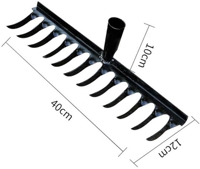 Garden Tool for Soil Preparation Wooden Handle Rake for Flower Beds, 12 Teeth 40x12x10cm