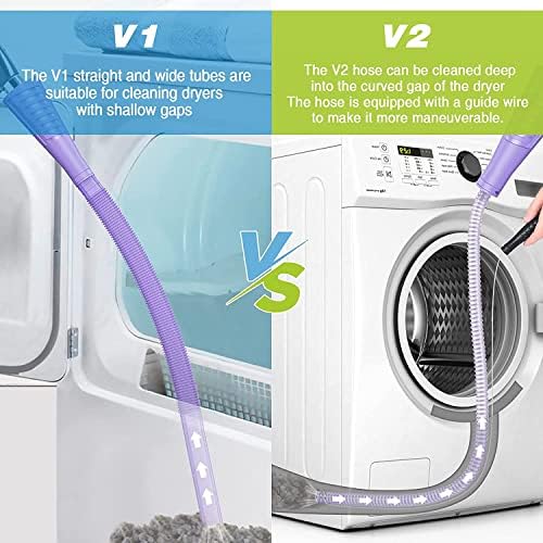 Sealegend 2 Pack Dryer Vent Cleaner Kit Dryer Lint Vacuum Attachment | Flexible Dryer Vent Vacuum Hose Attachment,Lint Remover Tools Hoses with Adapter,Dryer Lint Trap Cleaner (Purple) - Image 6