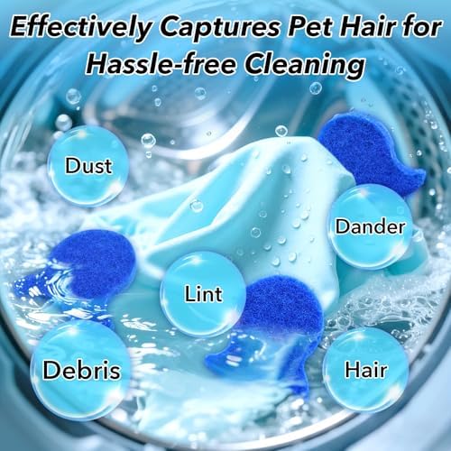 6 Pack Pet Hair Remover for Laundry,Reusable Dog & Cat Hair Remover for Laundry,Effectively Removes Pet Hair, Lint and Dander from Bedding and Clothing, Suitable for Washing Machines, Dryers - Image 2