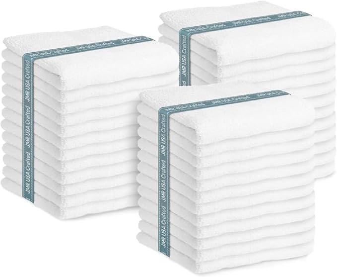 JMR White Bath Towels Bulk Pack of 36 (22x44) - 100% Cotton Lightweight & Quick-Dry Cotton Towels for Hotel, Rental Properties, Gym & Commercial Use