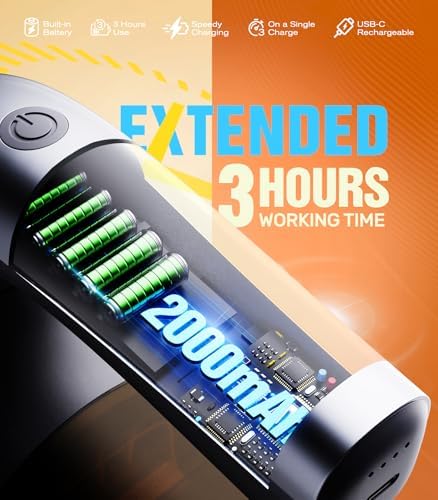 POPCHOSE Fabric Lint Shaver, 6-Leaf Blades & 2 Speed, 2000mAh Rechargeable | Lint Remover for Clothes, Sweater Shavers to Remove Pilling, Electric Lint Remover for Couch, Furniture, Fuzz - Image 4