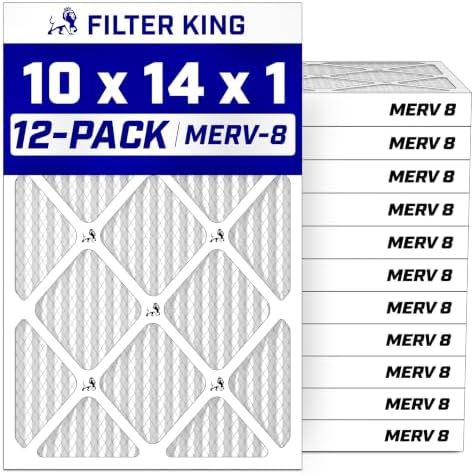 Filter King 10x14x1 Air Filter MERV 8, AC Furnace Filters (12-Pack) by FilterKing