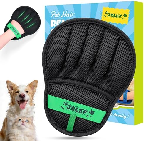 Pet Hair Removal Glove Cat & Dog, Electrostatic Reusable Hair Remover Tool | Upgraded washable 5-Finger pet hair remover works for laundry, couch, carpet & car seat, removes dog and cat fur easily by YourDiamondYourStyle
