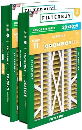 Filterbuy 20x30x5 Air Filter MERV 11 Pet & Allergy Defense (2-Pack) by Filterbuy