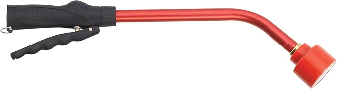 Dramm Touch-N-Flow Rain Wand – 16” Long, Red – Full Watering Flow with Trigger-Style Shut-Off Valve & Lock – High-Flow, Gentle Spray for Gardens, Hanging Baskets & Flowerbeds