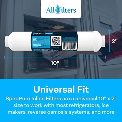 SpiroPure SP-IS105 Inline Sediment Water Filter with 1/4" FNTP, 2" x 10" - Image 4