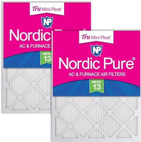Nordic Pure 20x24x1 Tru Mini Pleat MERV 13 AC Furnace Air Filters 2 Pack by NordicPure