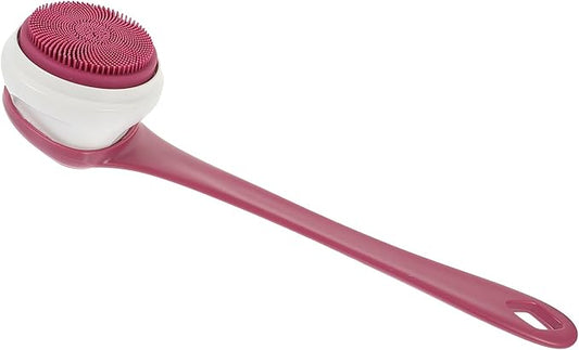 Electric Body Scrubber Silicone Bath Brush Rechargeable Waterproof Back Scrubber with Long Handle for Showering and Dead Skin Removal, 5-in-1 Skin Cleaning Tool for Home Bath Use