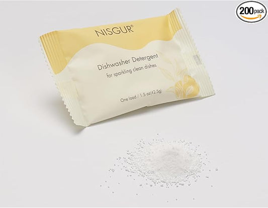 Individually Wrapped Dishwash Powder Detergent Bulk 1.5 oz 200 PCS Per Case Hotel Supplies and Toiletries