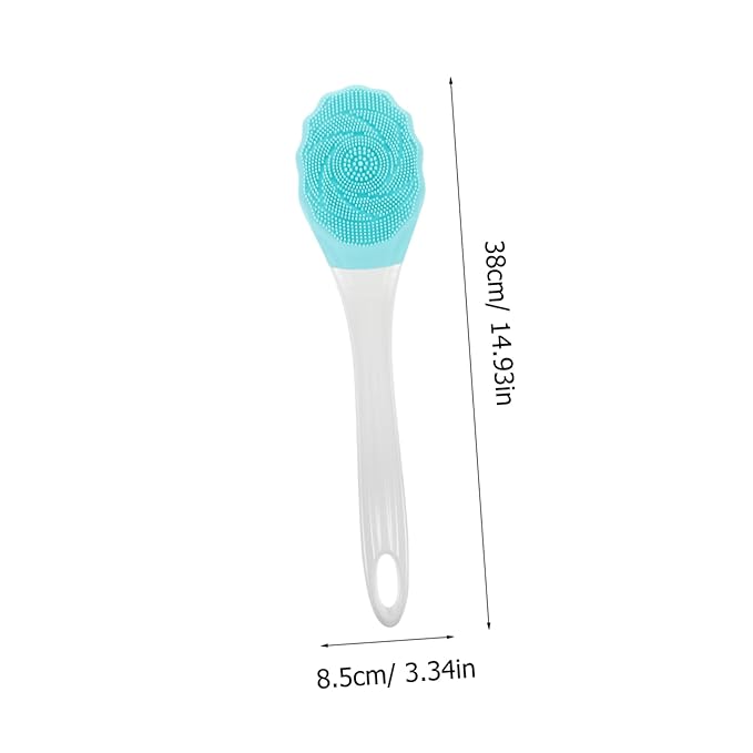 OUNONA Electric Waterproof Bath Brush Long Handle Silicone Body Scrubber for Men and Women Back Cleaning Tool for Shower and Bath Ergonomic Design for Easy Use