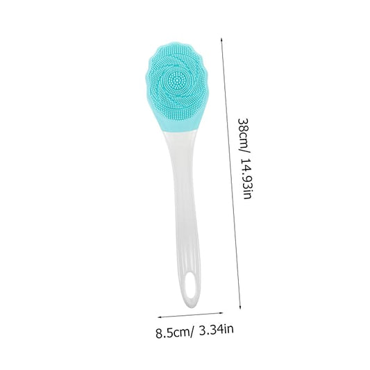 OUNONA Electric Waterproof Bath Brush Long Handle Silicone Body Scrubber for Men and Women Back Cleaning Tool for Shower and Bath Ergonomic Design for Easy Use