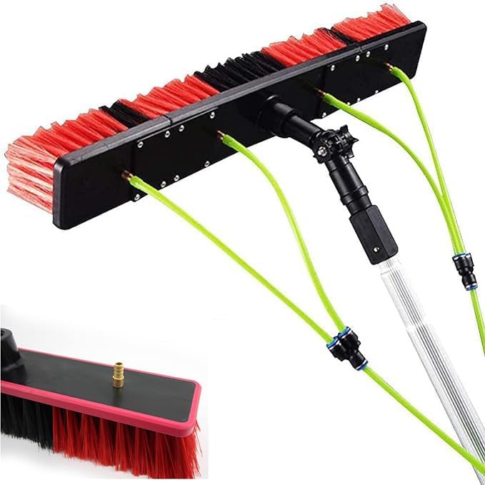 Window Cleaning Pole,High-Altitude Cleaning Brushes,Water Fed Telescopic Brush Conservatory Roof Cleaning Tools for Photovoltaic Panel Cleaning,7M,6M
