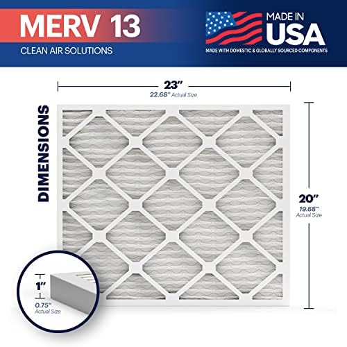 BNX TruFilter 20x23x1 Air Filter MERV 13 (4-Pack) - MADE IN USA - Electrostatic Pleated Air Conditioner HVAC AC Furnace Filters for Allergies, Pollen, Mold, Bacteria, Smoke, Allergen, MPR 1900 FPR 10 - Image 2