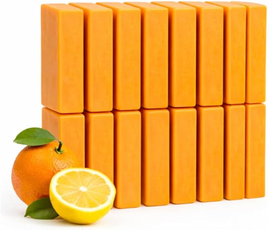 KELEBS Laundry Soap Bar – Family Pack (16 Bars) – Natural Citrus Formula with Organic Ingredients – Stain Remover for Delicate Clothes, Underwear, Collars