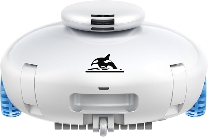 2025 Cordless Robotic Pool Vacuum, Pool Cleaner for Above Ground/Inground Pools - 7500mAh Battery, Lightweight, 140mins Runtime, Powerful Suction Pool Cleaner Vacuum for Flat-Bottom Swimming Pools