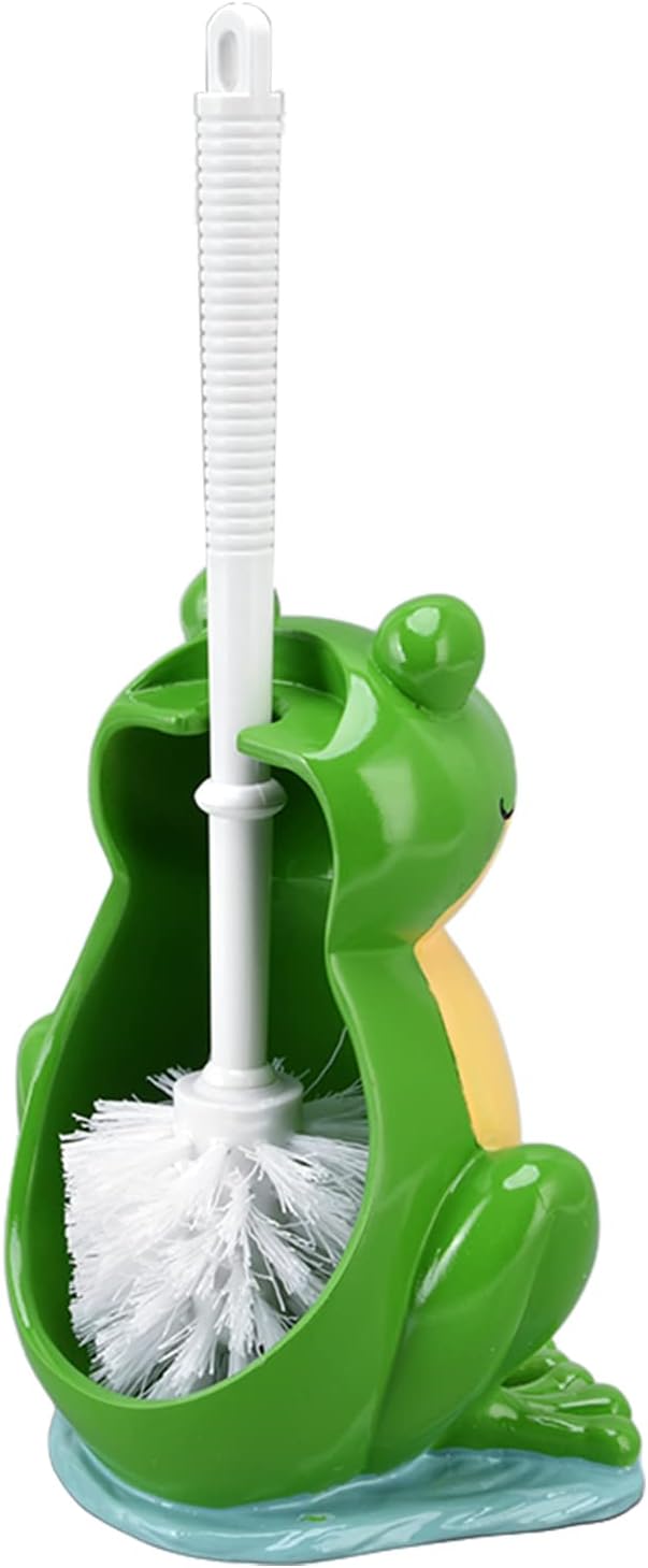 Frog Shape Toilet Brush Set, Creative Bathroom Cleaning Brush with Holder, Ergonomic Handle, and Space Saving Design for Effective Cleaning
