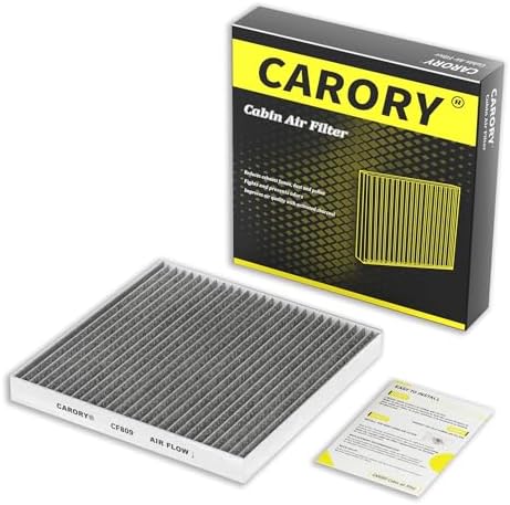 CARORY Cabin Air Filter w/Activated Carbon for Chevy Silverado 1500 2014-2018, Tahoe 2015-2020, Suburban 2015-2020, GMC Sierra 1500 2014-2018, Yukon 2014-2020, Yukon XL 2014-2020, CF809 by Carory