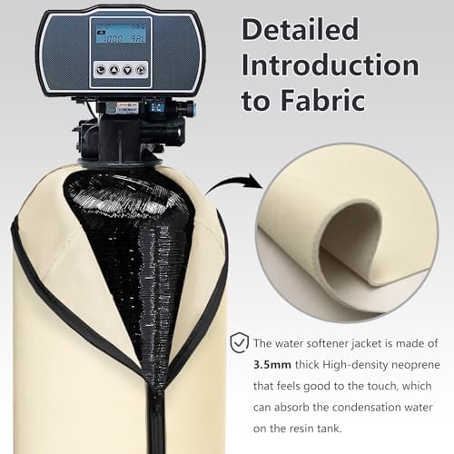 Bitubi Water Softener Neoprene Sweat Jacket, Outdoor Water Softener and Filter Tank Cover to Prevent Sweating, Water Softener Insulated Cover (12x52, Beige) - Image 3