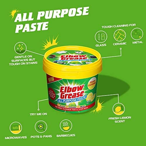 Elbow Grease All Purpose Paste Bathroom Kitchen Cleaner Lemon Fresh Scent 500g